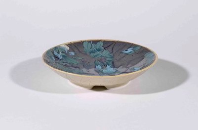 Beverly Carter Yellow and Blue Bowl with Decals
