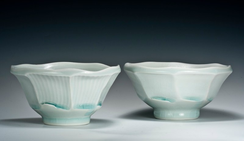 Judith Rosenstein Pair of Facetted Bowls