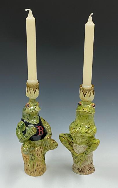 Frog Candlesticks Set